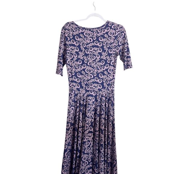 LuLaRoe Womens Floral Dress Medium Midi Fit & Flare - Picture 2 of 3